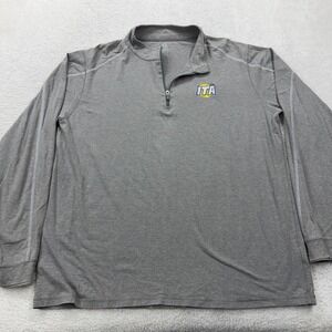 Tasc Performance Mens XXL Gray ITA Tennis MOSOtech Bamboo Quarter Zip Pullover